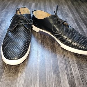 Mens Merkmak Black Mesh tie Oxford Shoes. EUC sIze 11/12